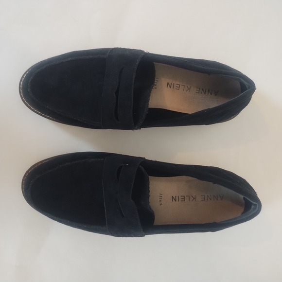 Anne Klein Emmylou Black Slip On Loafers Sz. 9 Classic Preppy Dark Academia - Picture 3 of 6